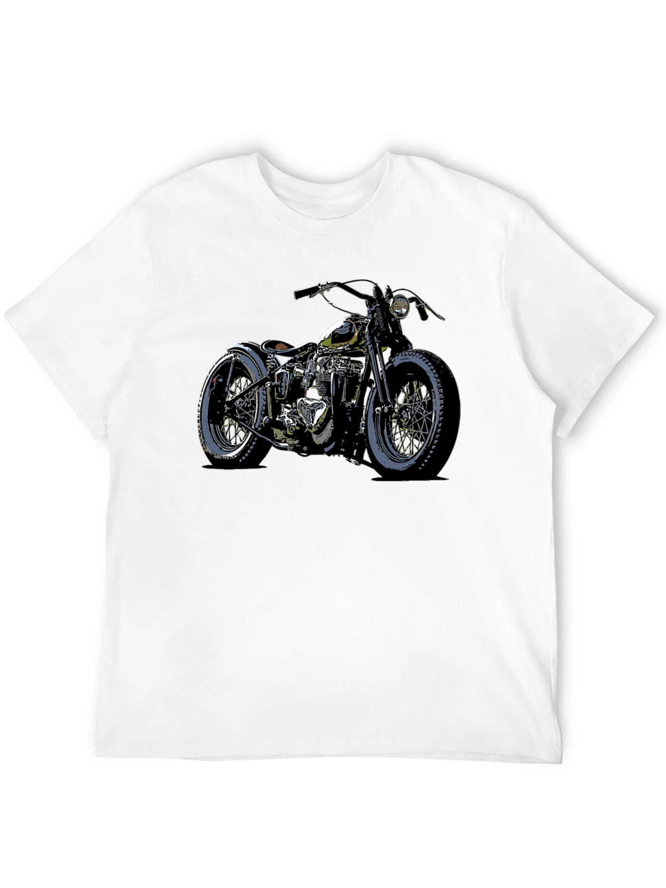 Motorcycle Graphic T-Shirt - Black Mens Fashion