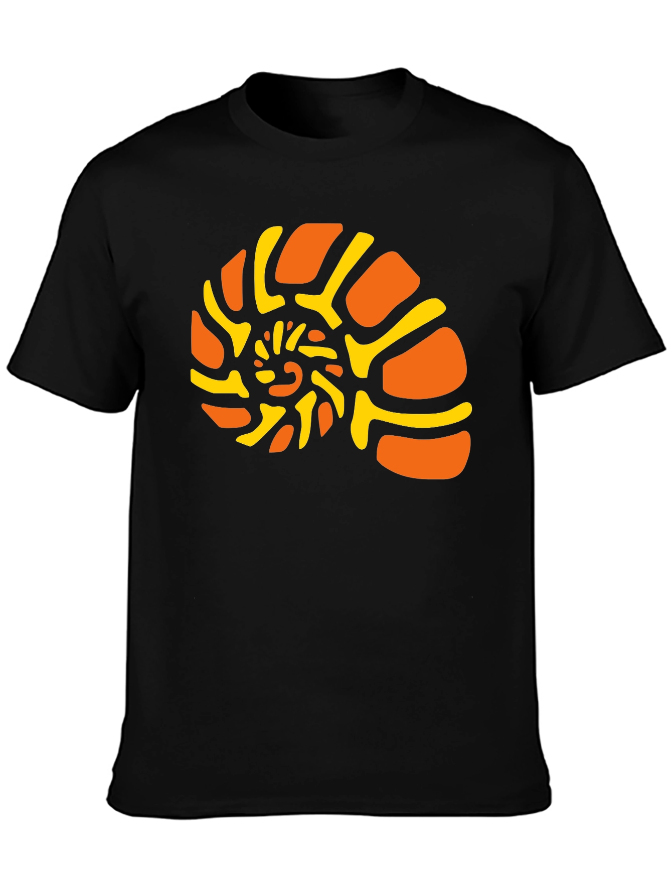 Nautilus Shell Graphic Tee - Black Cotton Comfort
