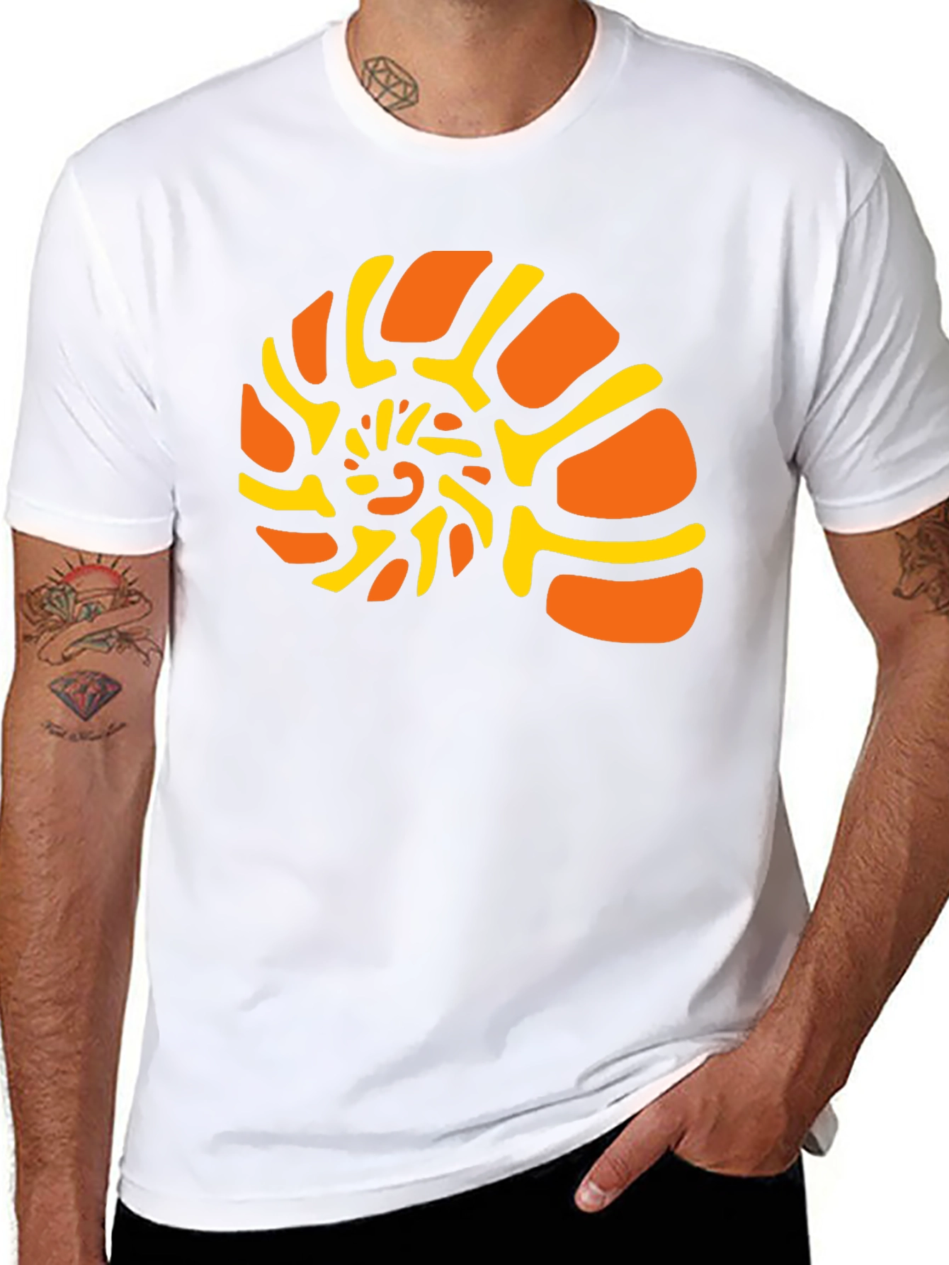 Nautilus Shell Graphic Tee - Black Cotton Comfort
