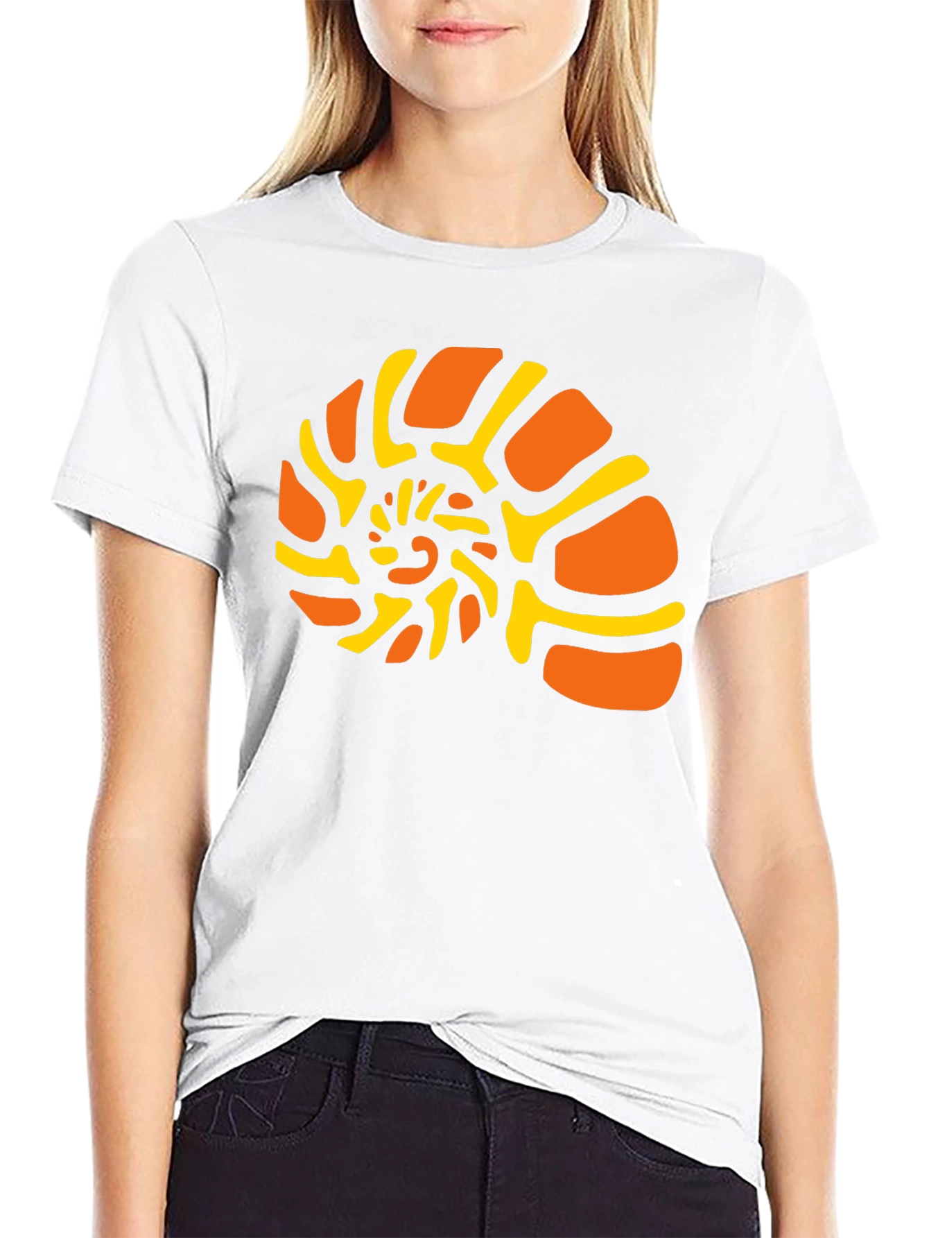 Nautilus Shell Graphic Tee - Black Cotton Comfort