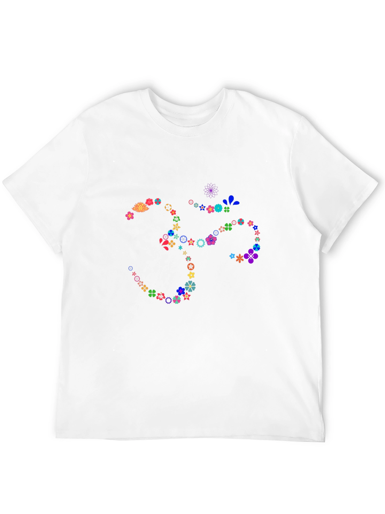 Floral Om Symbol Black T-Shirt