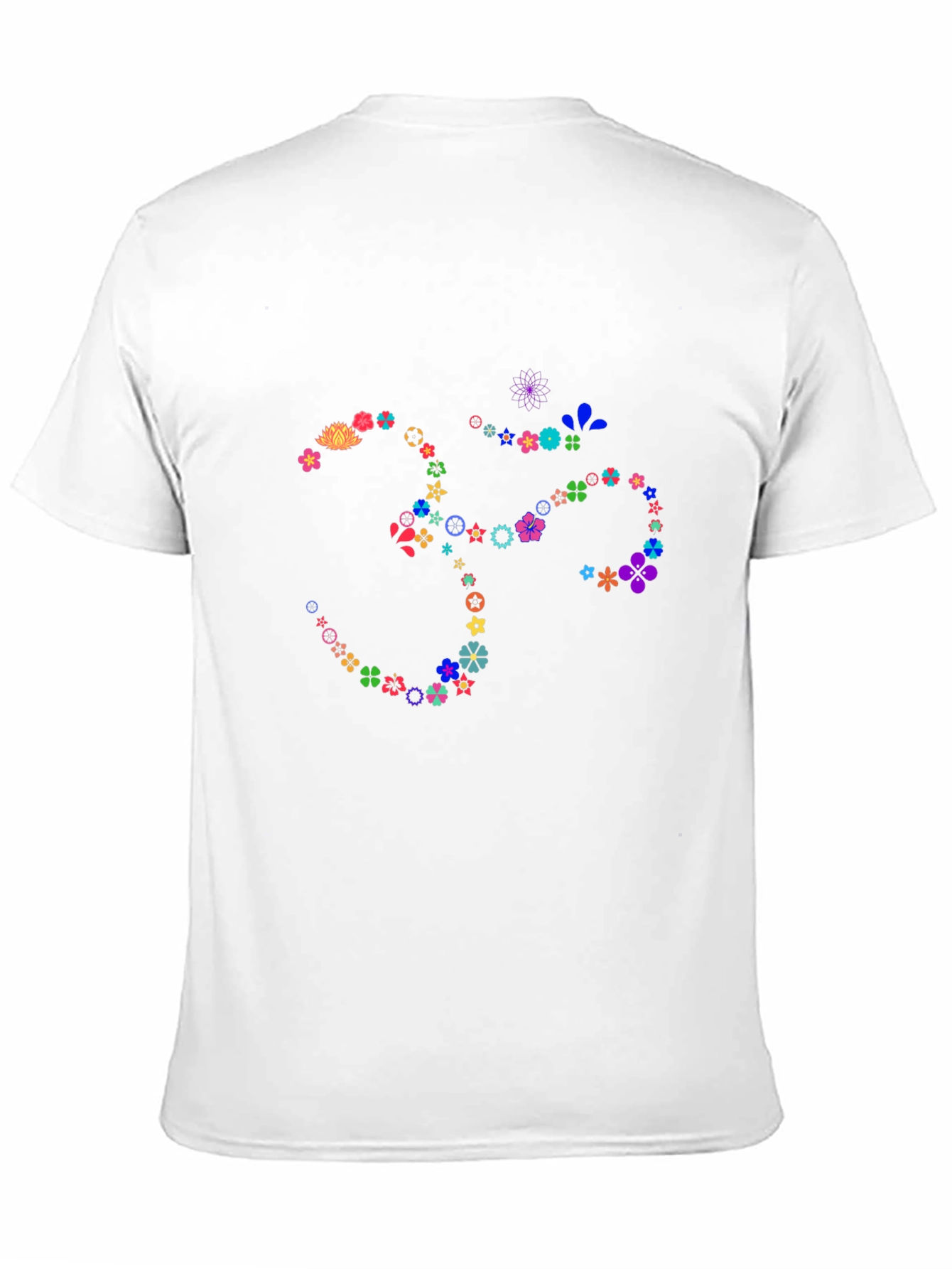 Floral Om Symbol Black T-Shirt
