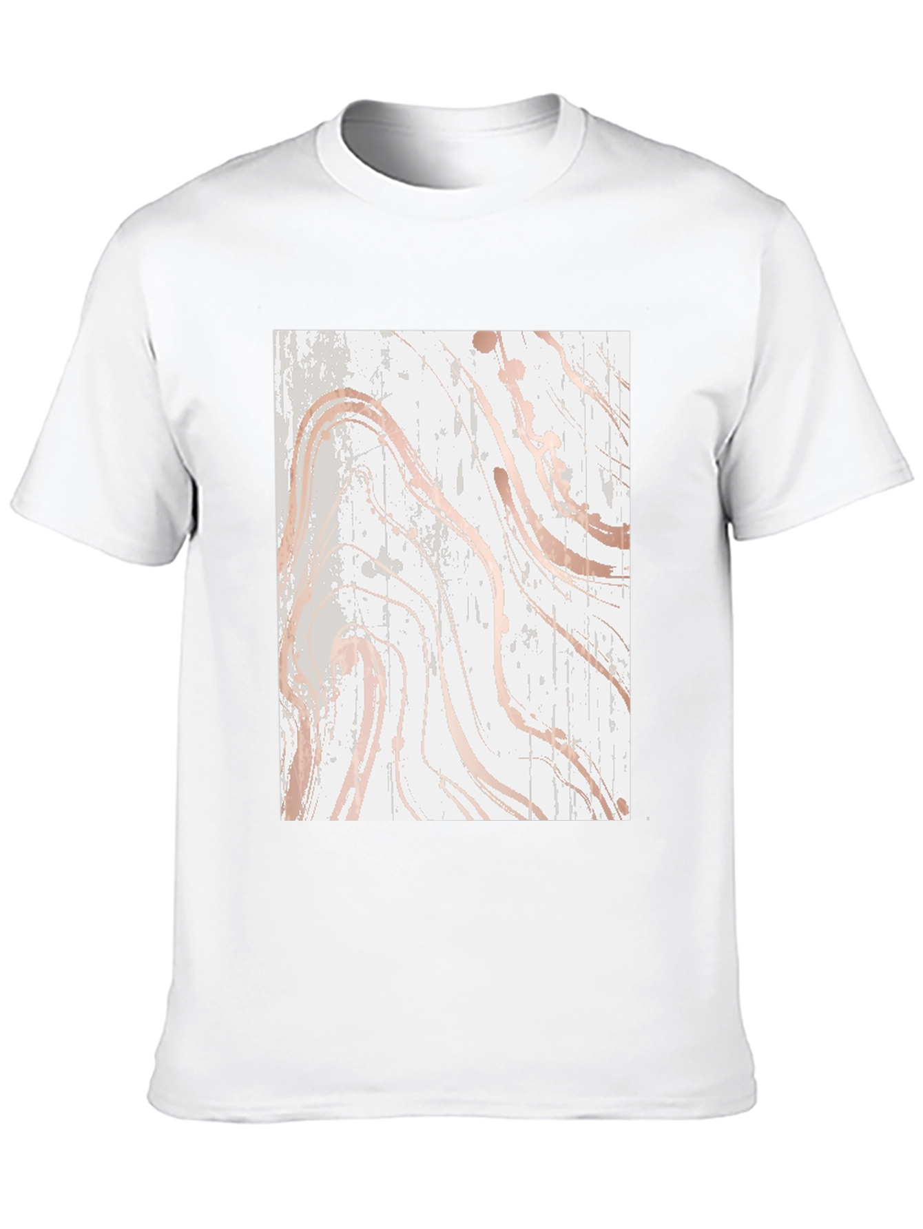 Modern Marble Print Black T-Shirt