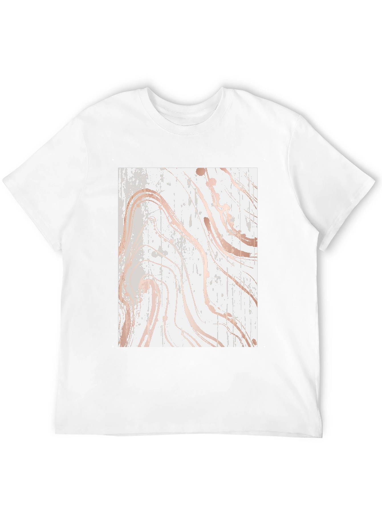 Modern Marble Print Black T-Shirt