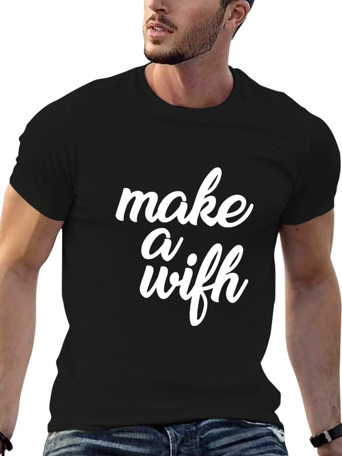 Make a Wish Graphic T-Shirt - Black Crew Neck