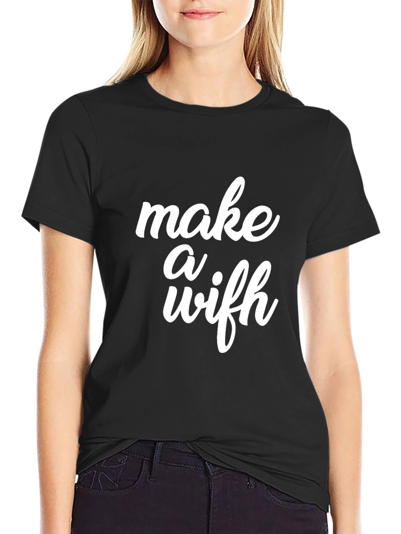 Make a Wish Graphic T-Shirt - Black Crew Neck