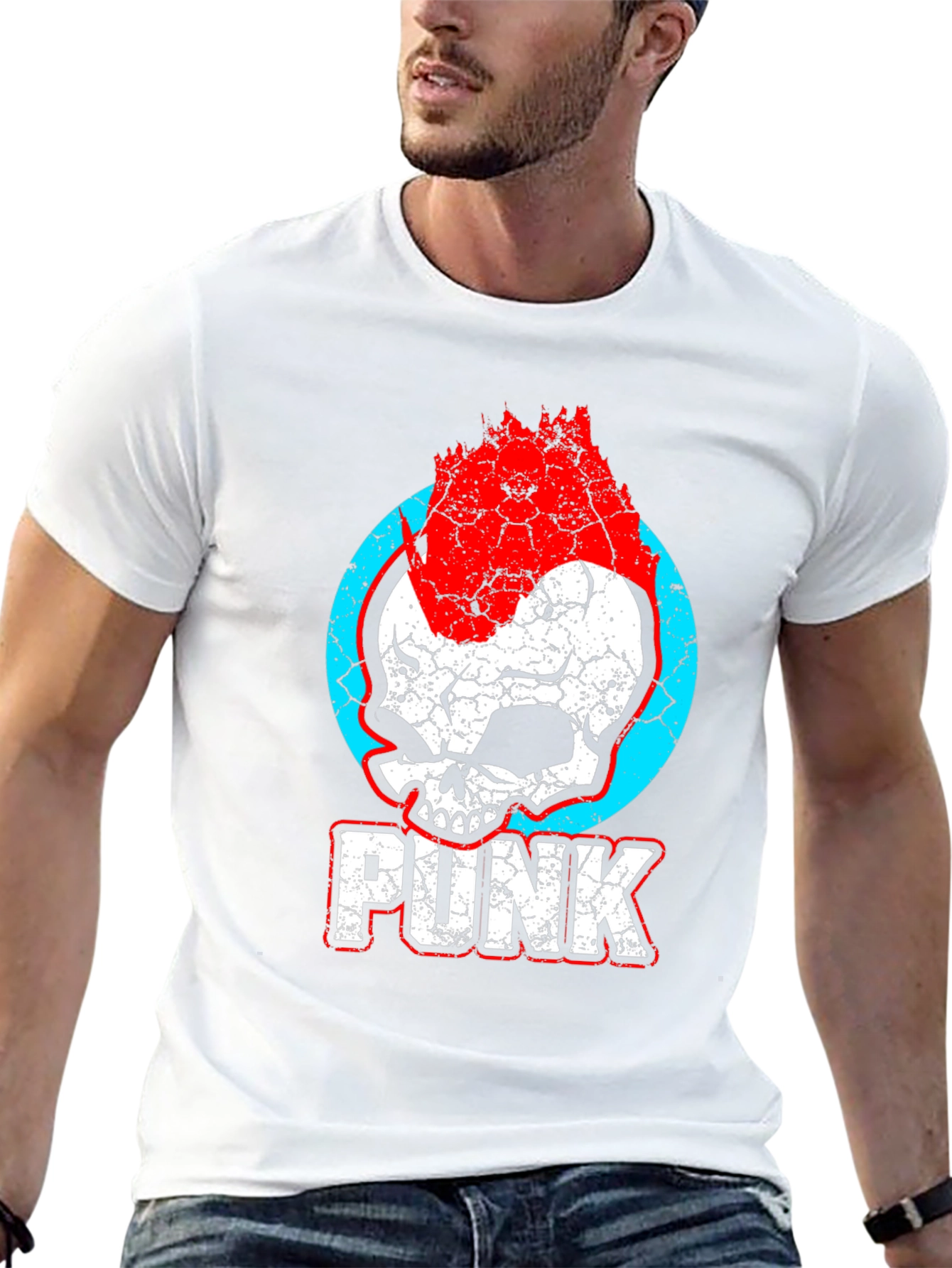 Punk Skull Graphic Tee - Rocker Style
