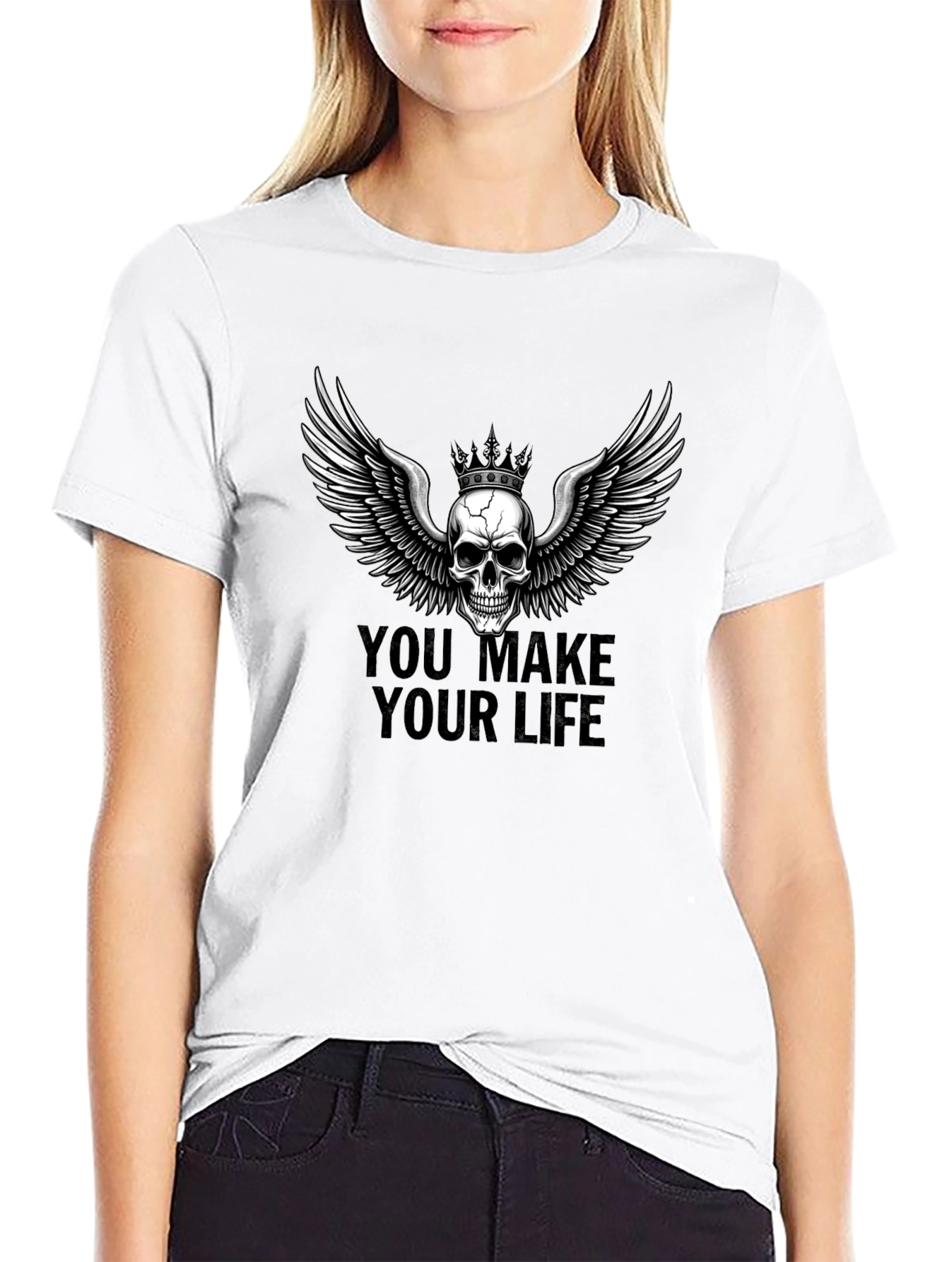 Skull Wings Graphic Tee - You Make Your Life