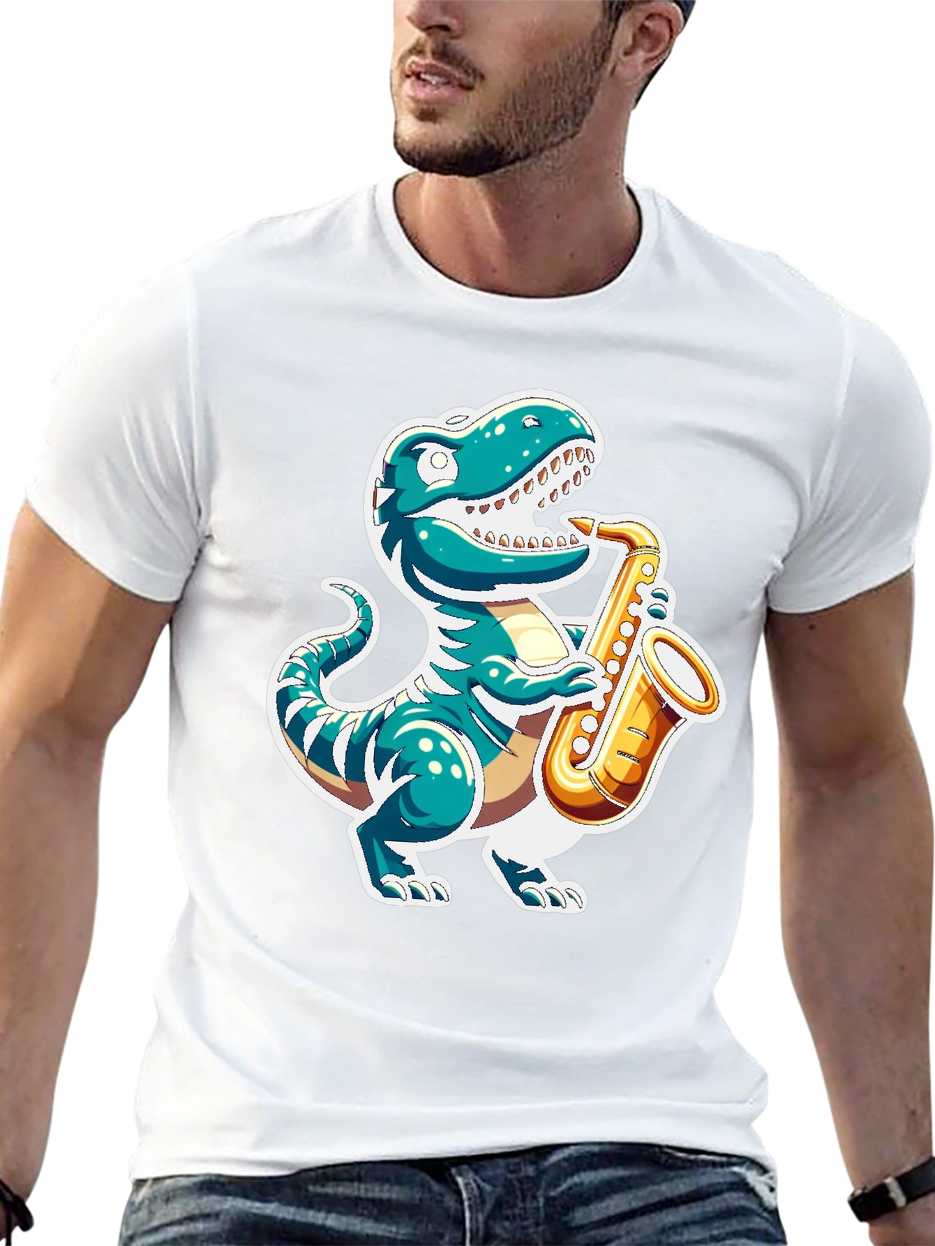 Dino Sax T-Shirt - Jazzy Reptile Tee