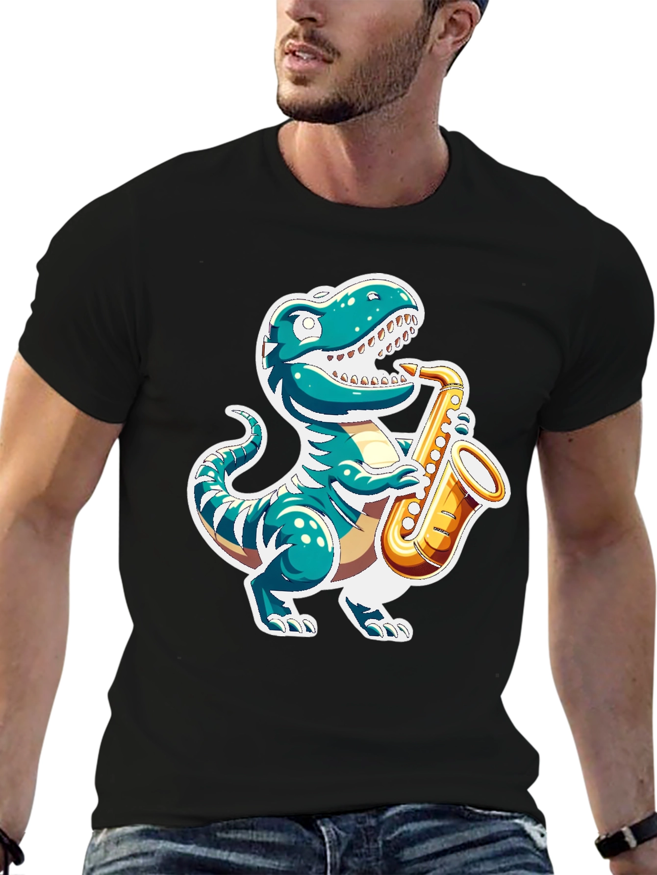 Dino Sax T-Shirt - Jazzy Reptile Tee