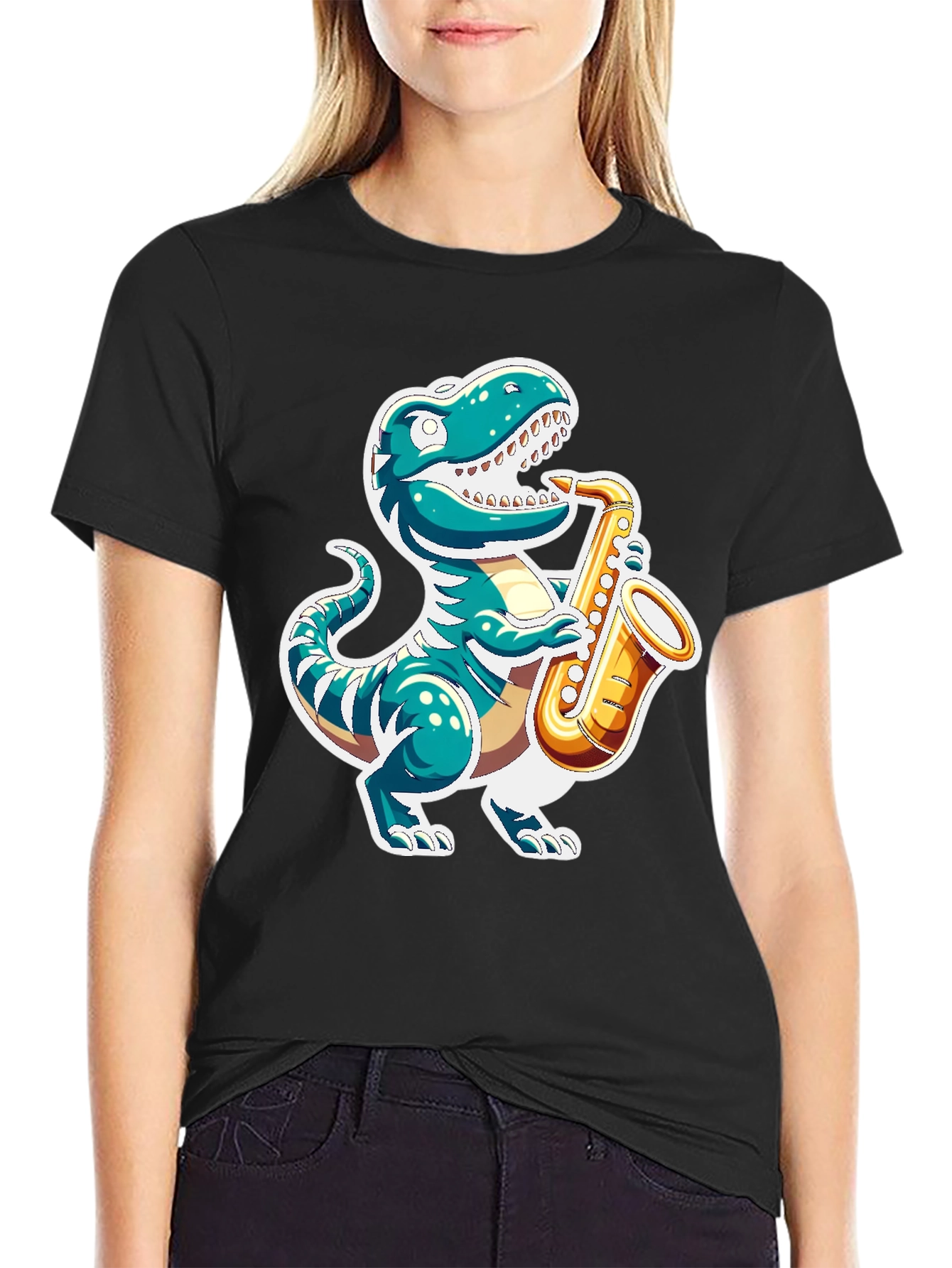 Dino Sax T-Shirt - Jazzy Reptile Tee