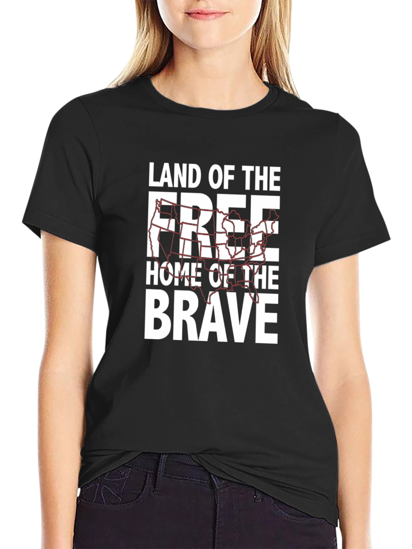 Land of the Free Black Graphic Tee