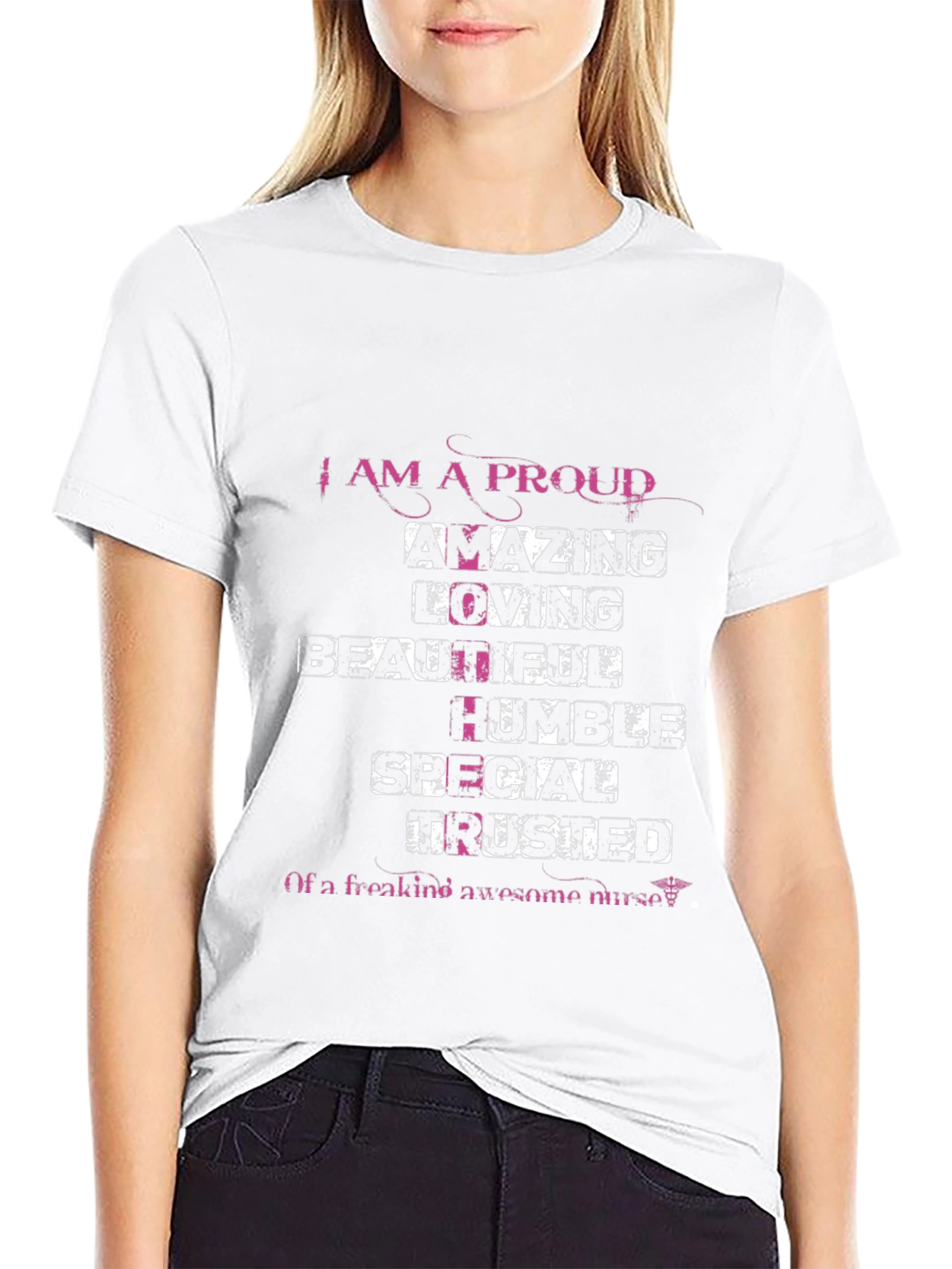 Proud Nurse Graphic T-Shirt - Amazing Loving Beautiful