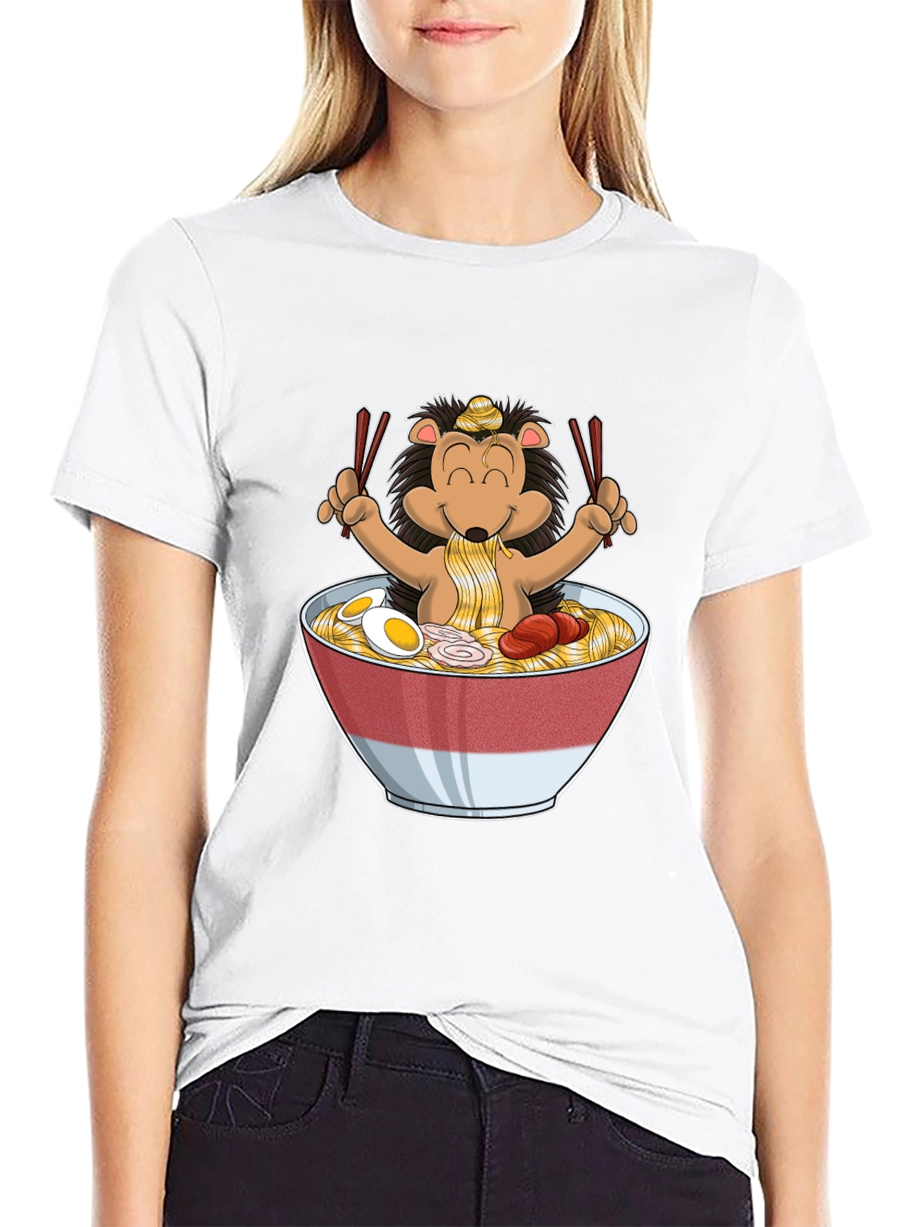 Hedgehog Ramen T-Shirt - Cute Anime Style