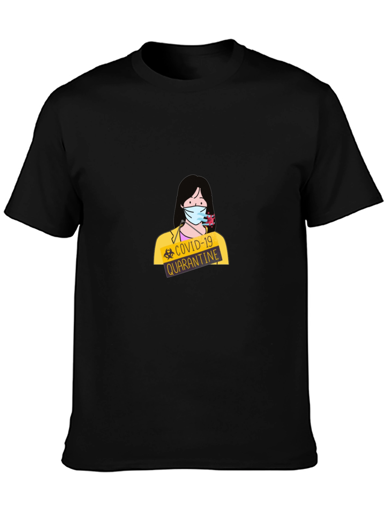 COVID-19 Quarantine Graphic T-Shirt - Black