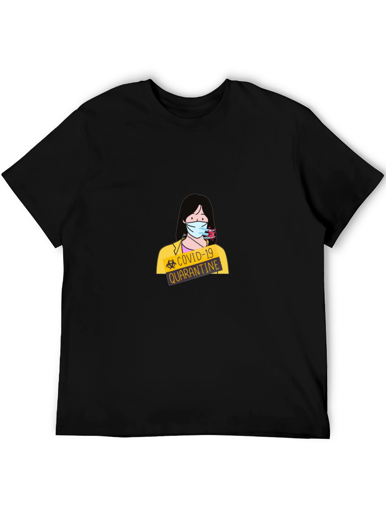 COVID-19 Quarantine Graphic T-Shirt - Black
