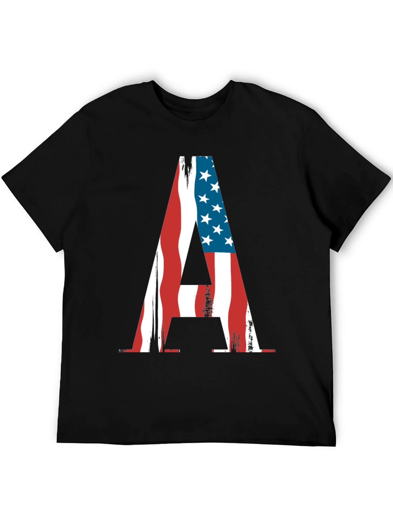 American Flag Letter A Patriotic T-Shirt
