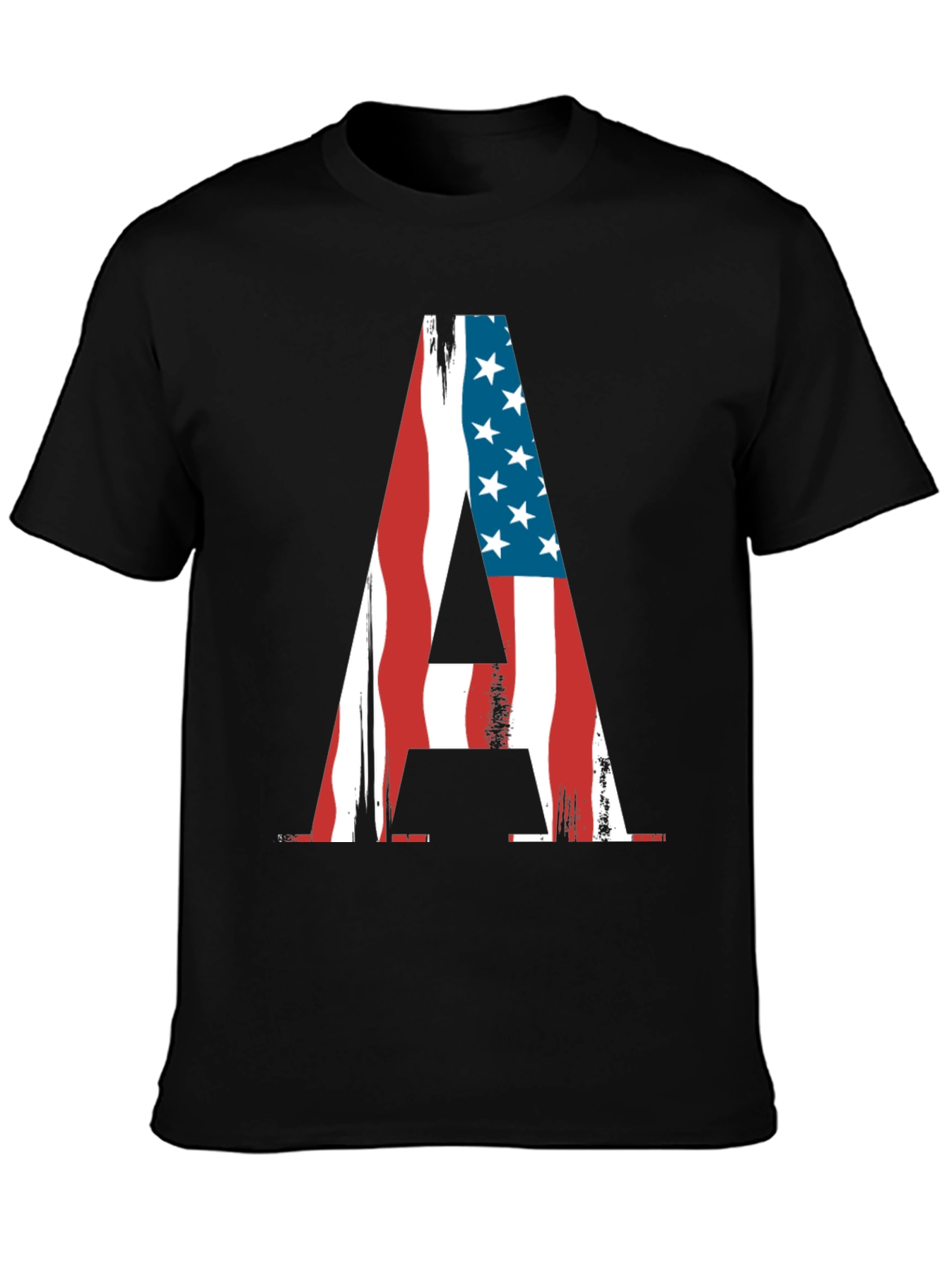 American Flag Letter A Patriotic T-Shirt
