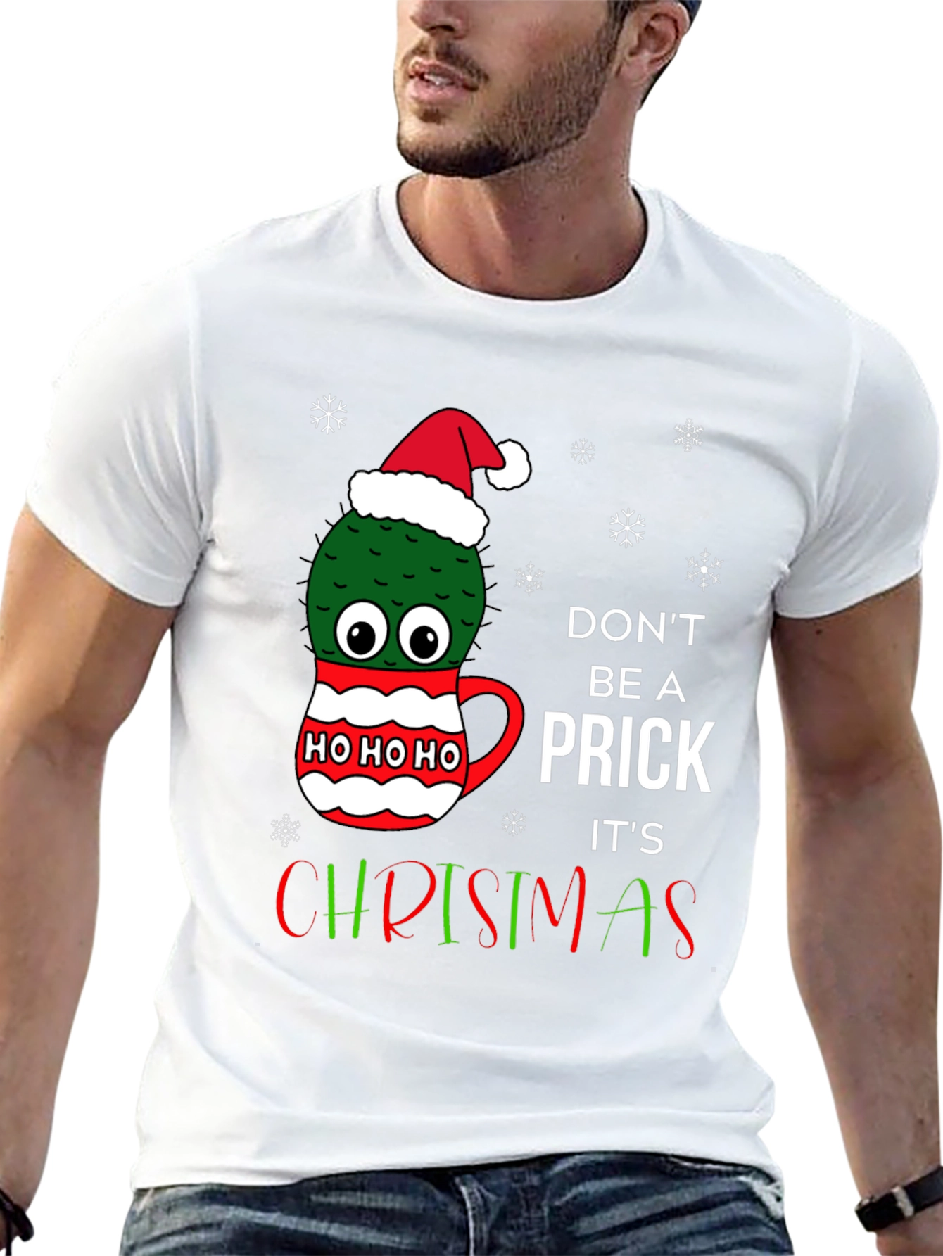 Funny Cactus Christmas T-Shirt - Dont Be A Prick