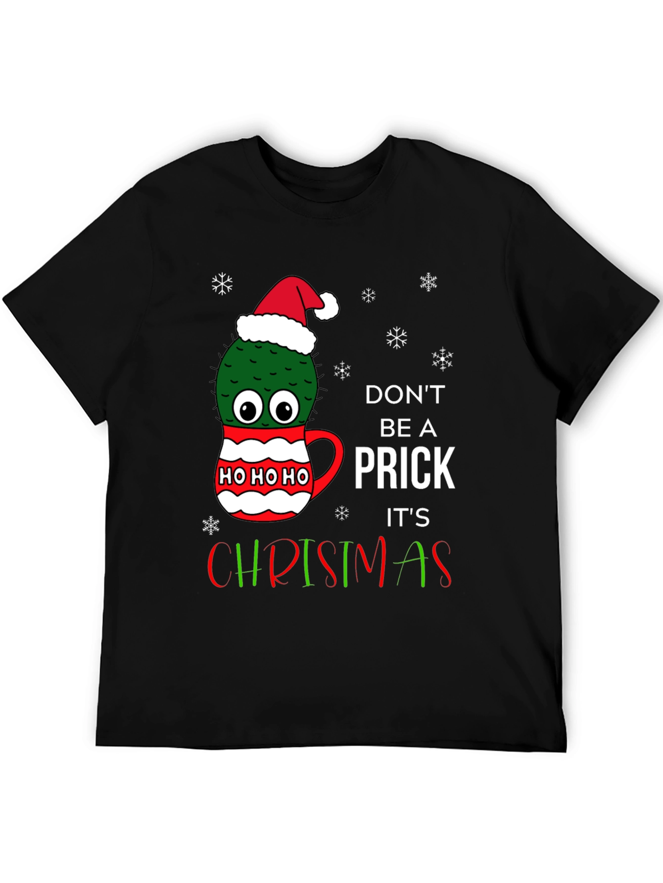 Funny Cactus Christmas T-Shirt - Dont Be A Prick