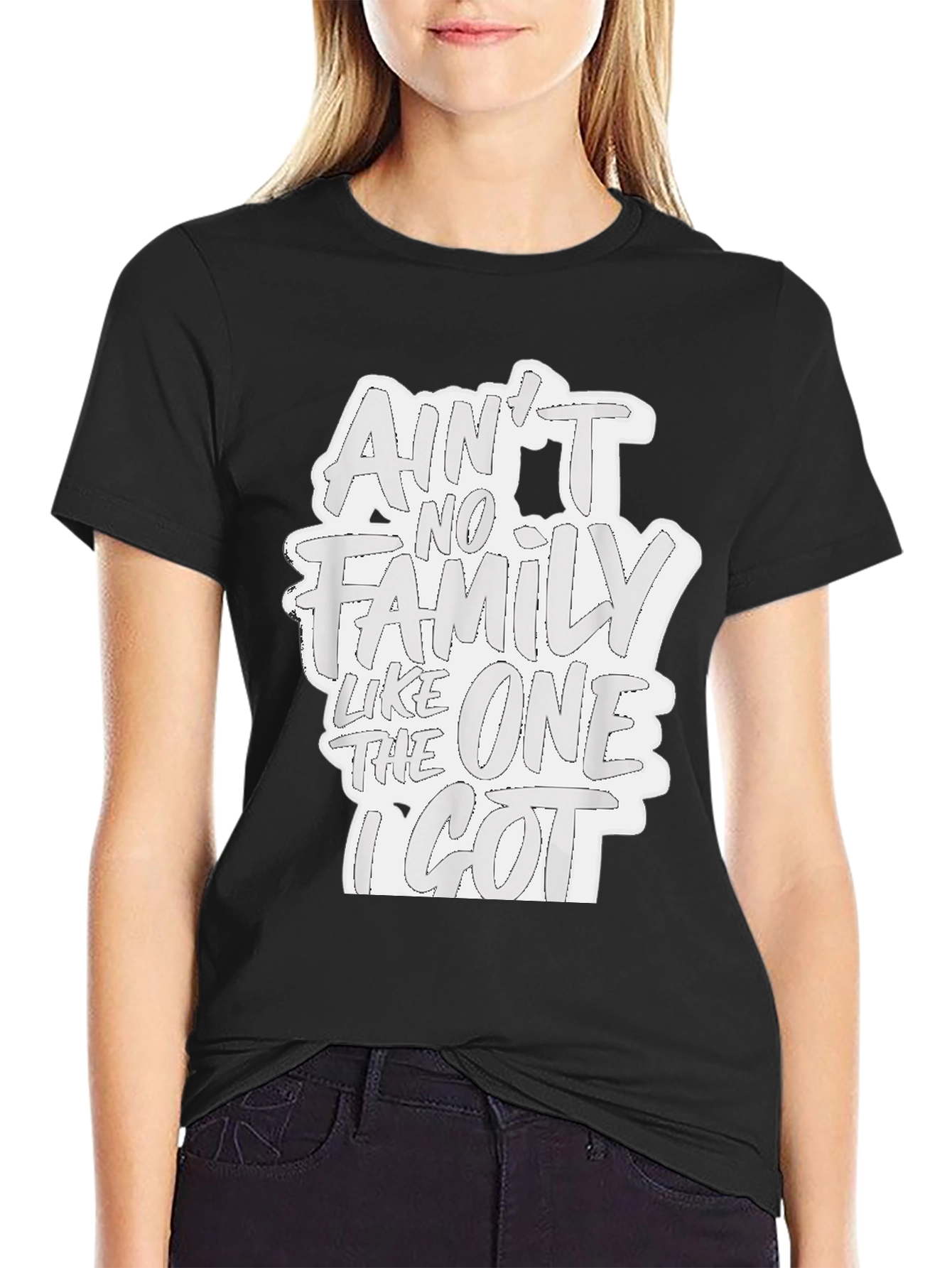Aint No Family T-Shirt - Black Graphic Tee