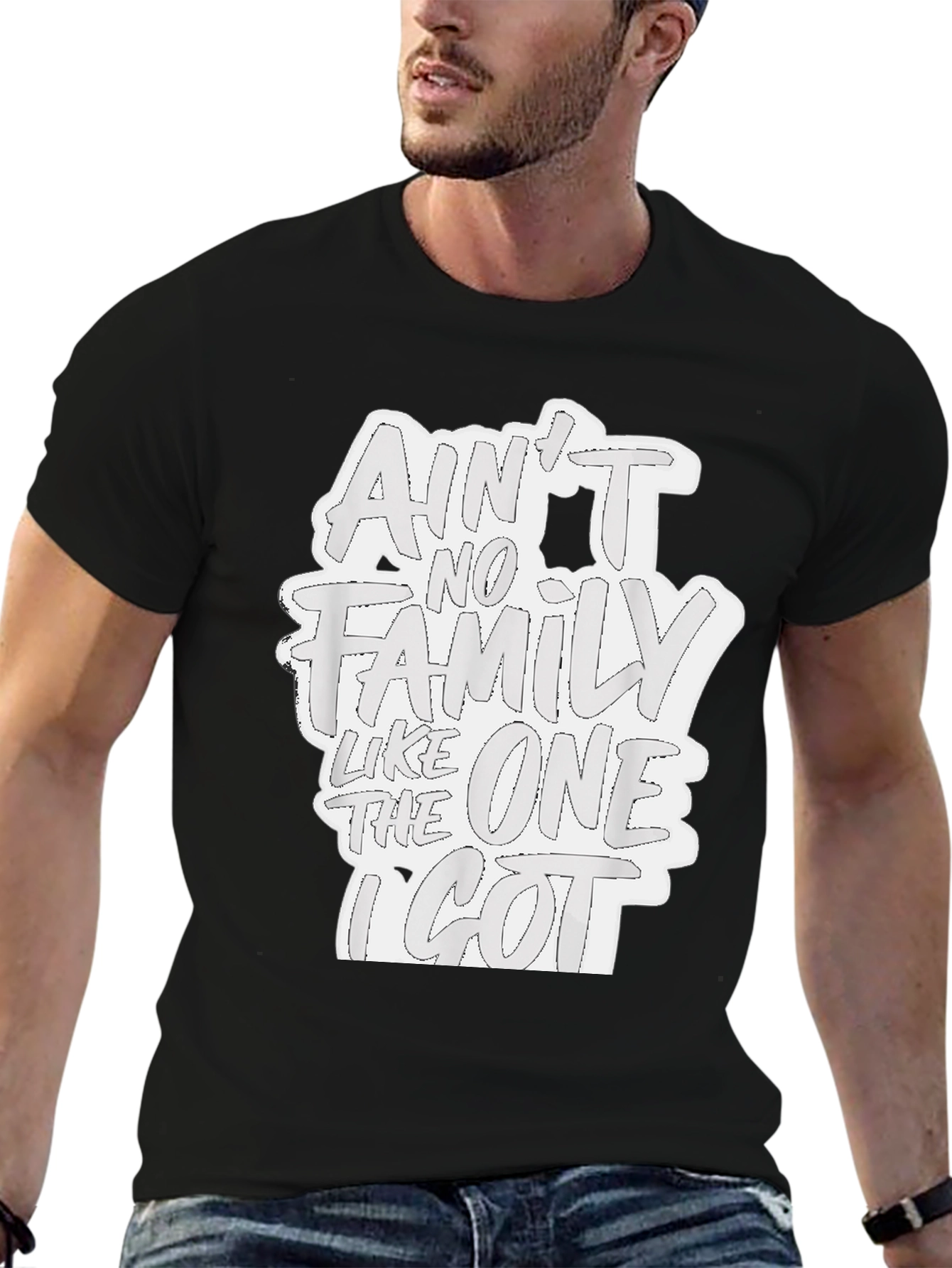 Aint No Family T-Shirt - Black Graphic Tee