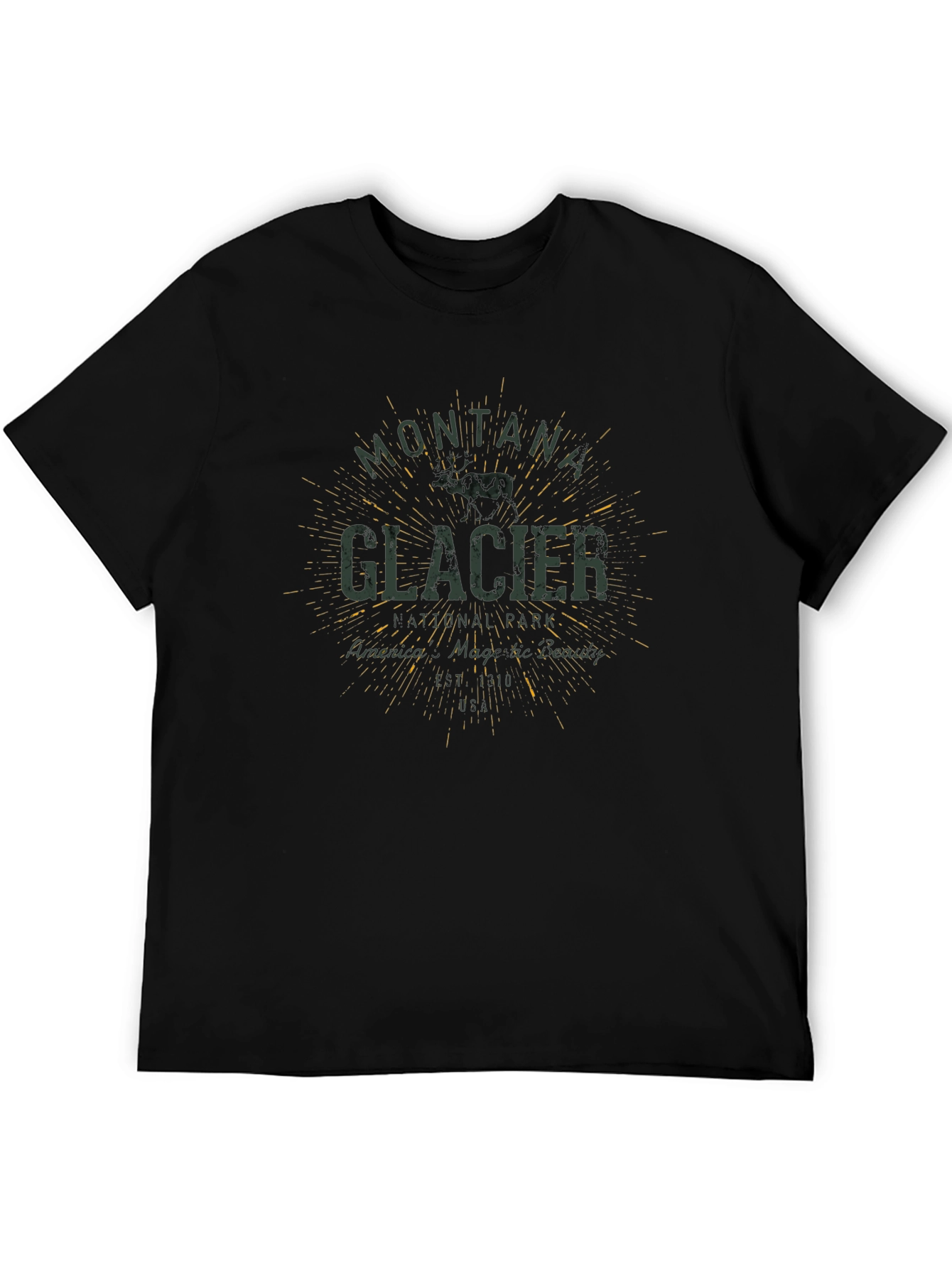 Montana Glacier T-Shirt - Black Graphic Tee