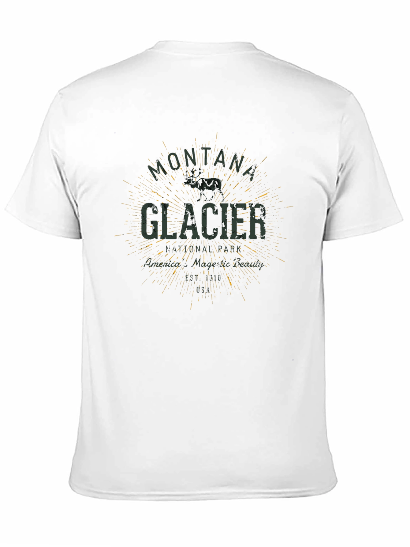Montana Glacier T-Shirt - Black Graphic Tee
