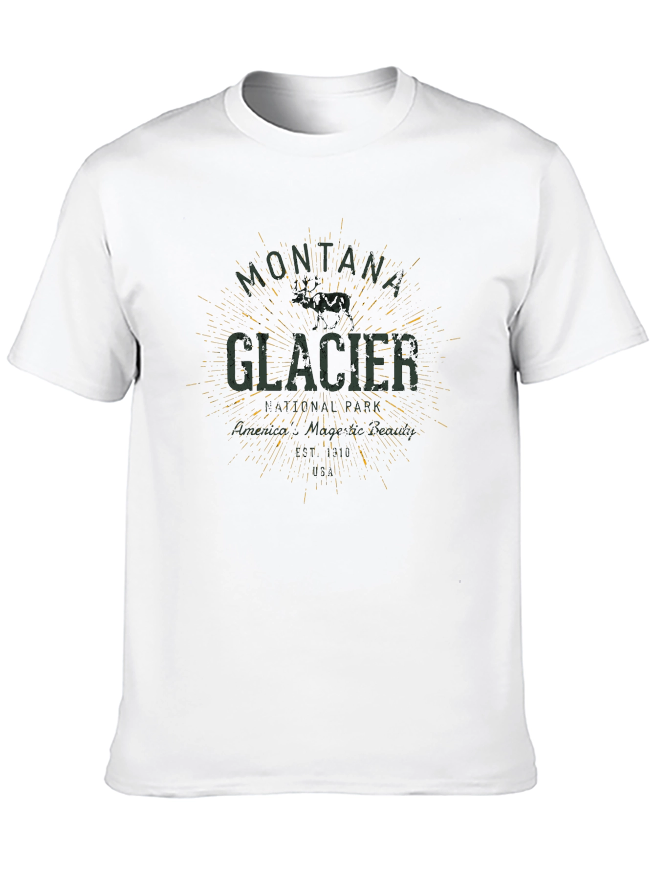 Montana Glacier T-Shirt - Black Graphic Tee