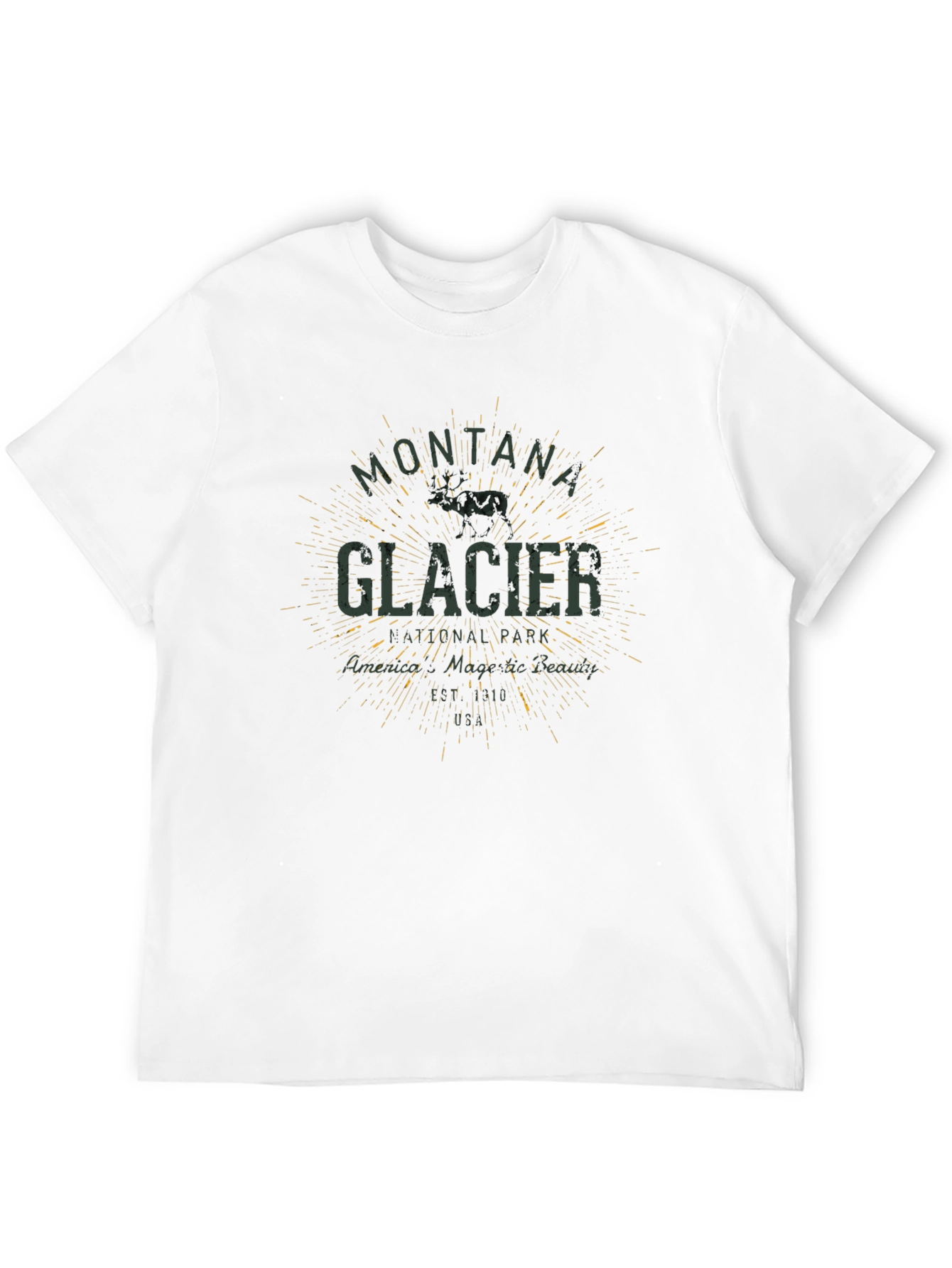 Montana Glacier T-Shirt - Black Graphic Tee