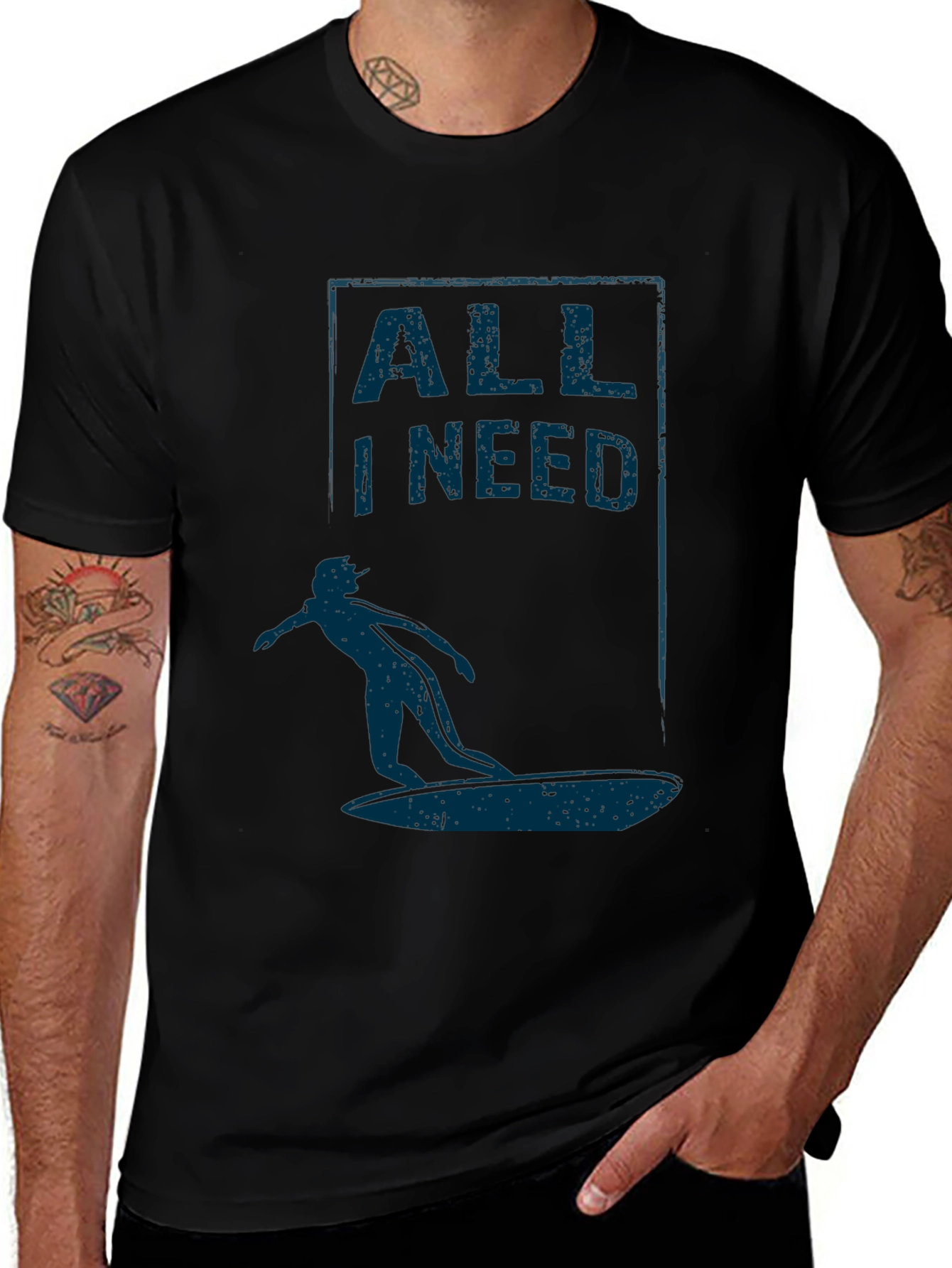 Surfer Graphic T-Shirt - All I Need Design