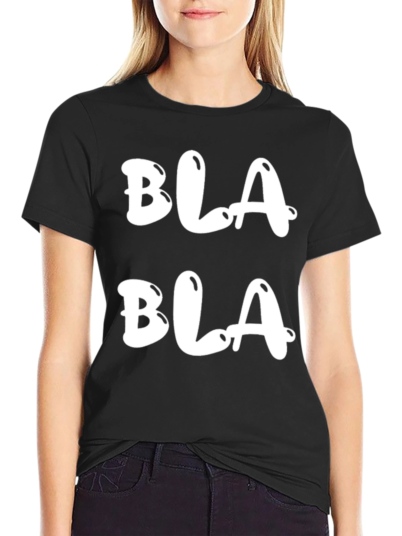 Bla Bla Graphic Tee - Casual Black T-Shirt