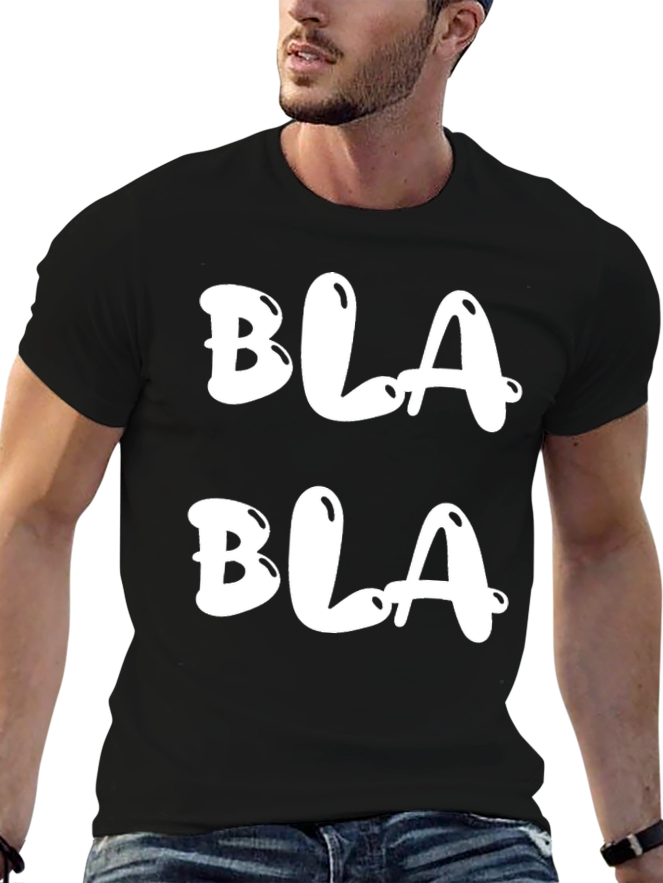 Bla Bla Graphic Tee - Casual Black T-Shirt