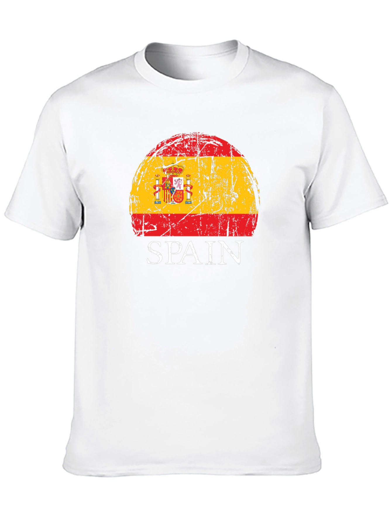 Spain Flag Distressed Graphic T-Shirt