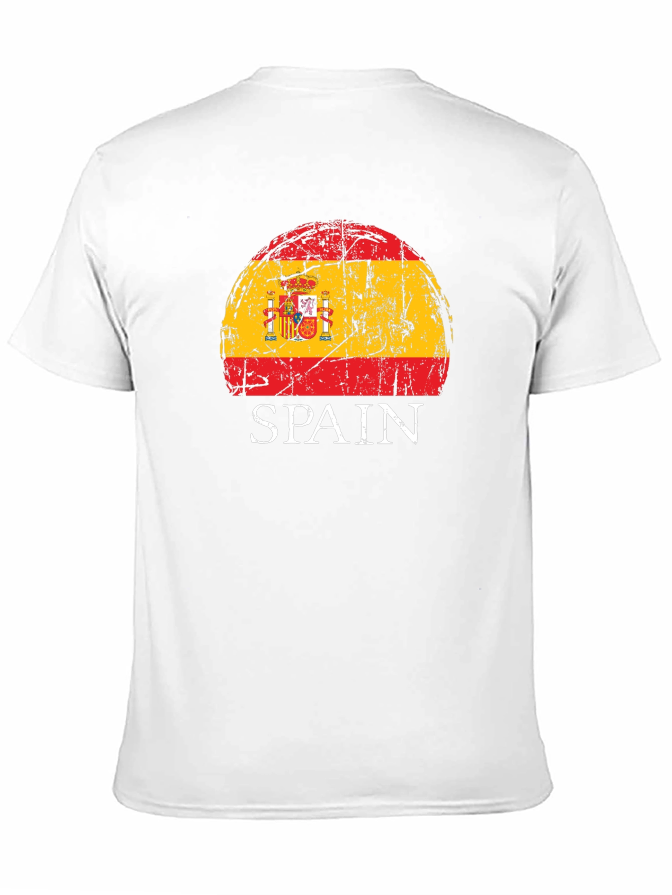 Spain Flag Distressed Graphic T-Shirt
