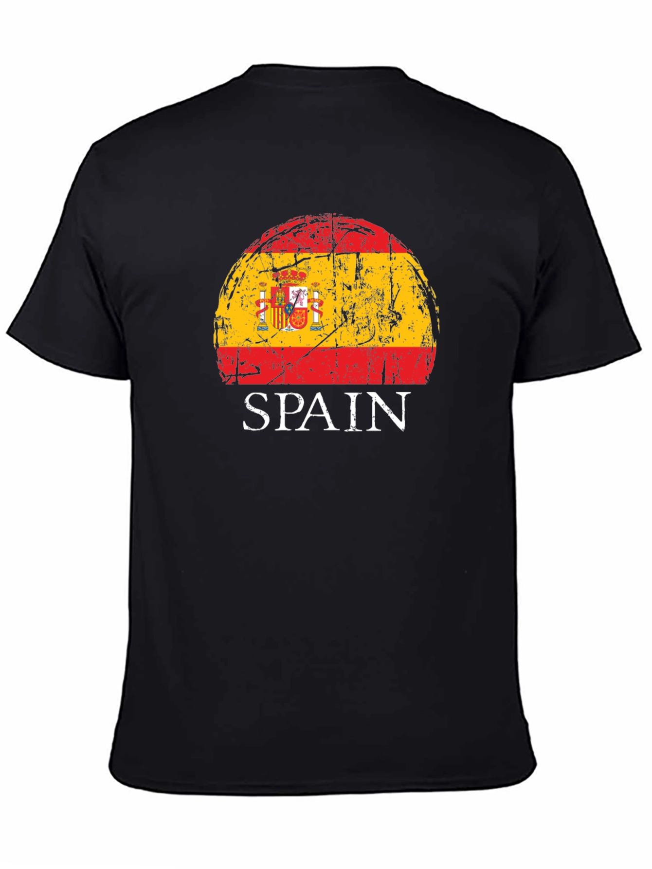 Spain Flag Distressed Graphic T-Shirt