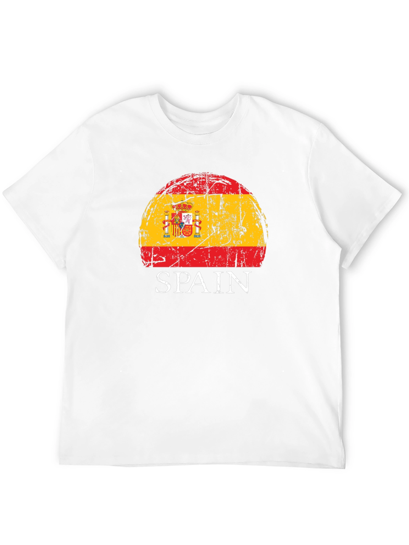 Spain Flag Distressed Graphic T-Shirt