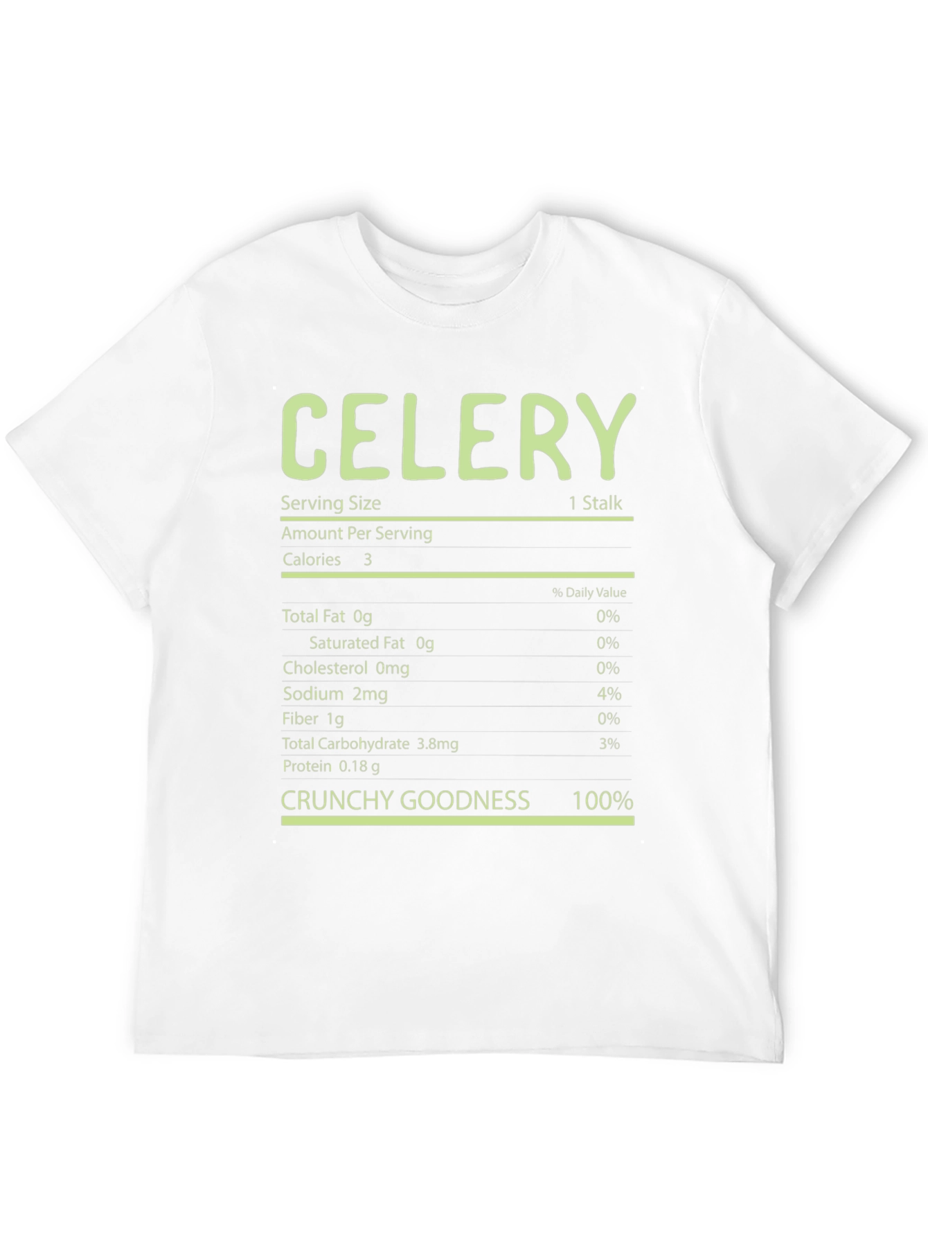 Celery Nutrition Facts T-Shirt - Crunchy Goodness Tee