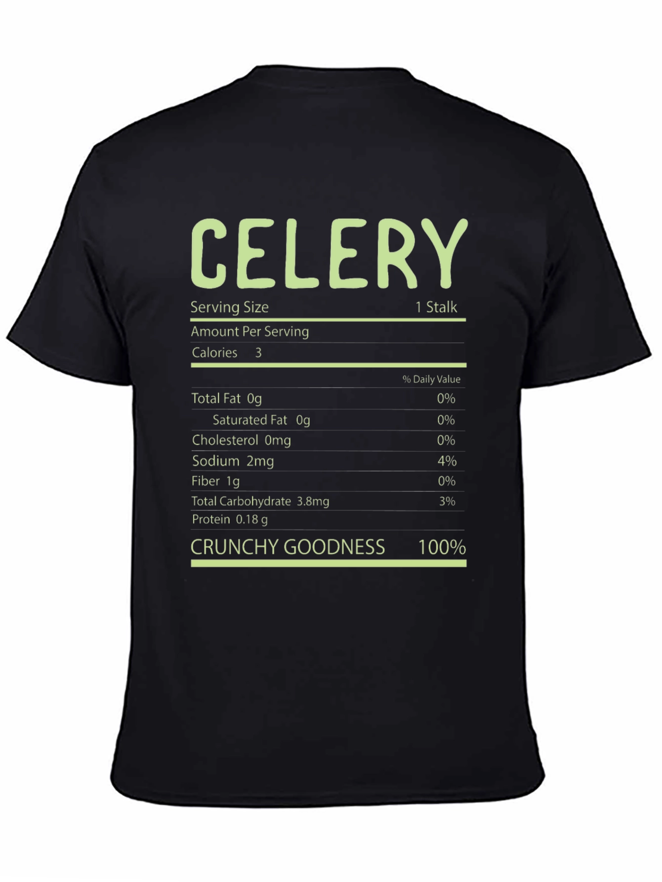 Celery Nutrition Facts T-Shirt - Crunchy Goodness Tee