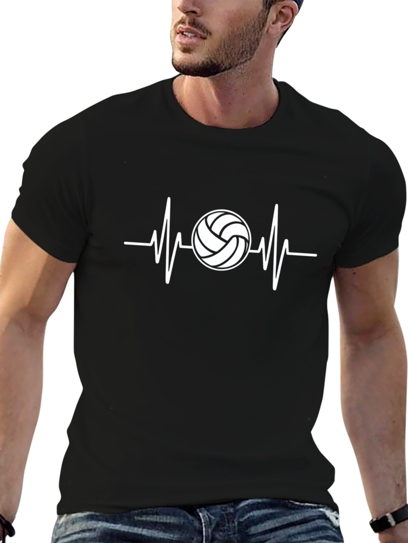Volleyball Heartbeat Graphic T-Shirt