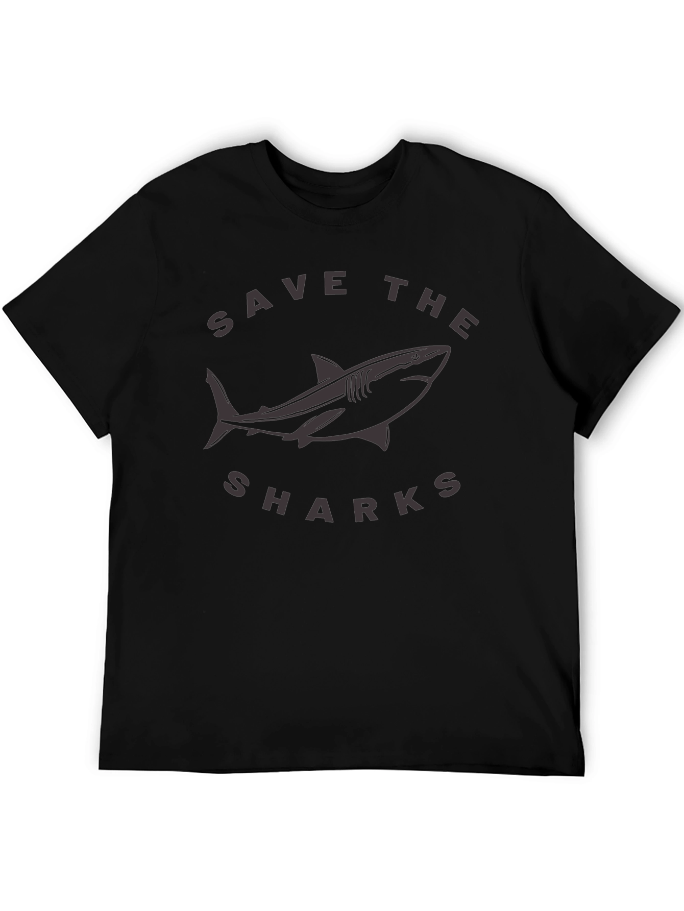 Save the Sharks Graphic Tee - Black Cotton T-Shirt