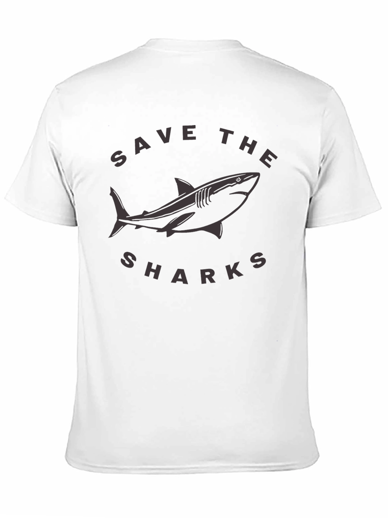 Save the Sharks Graphic Tee - Black Cotton T-Shirt