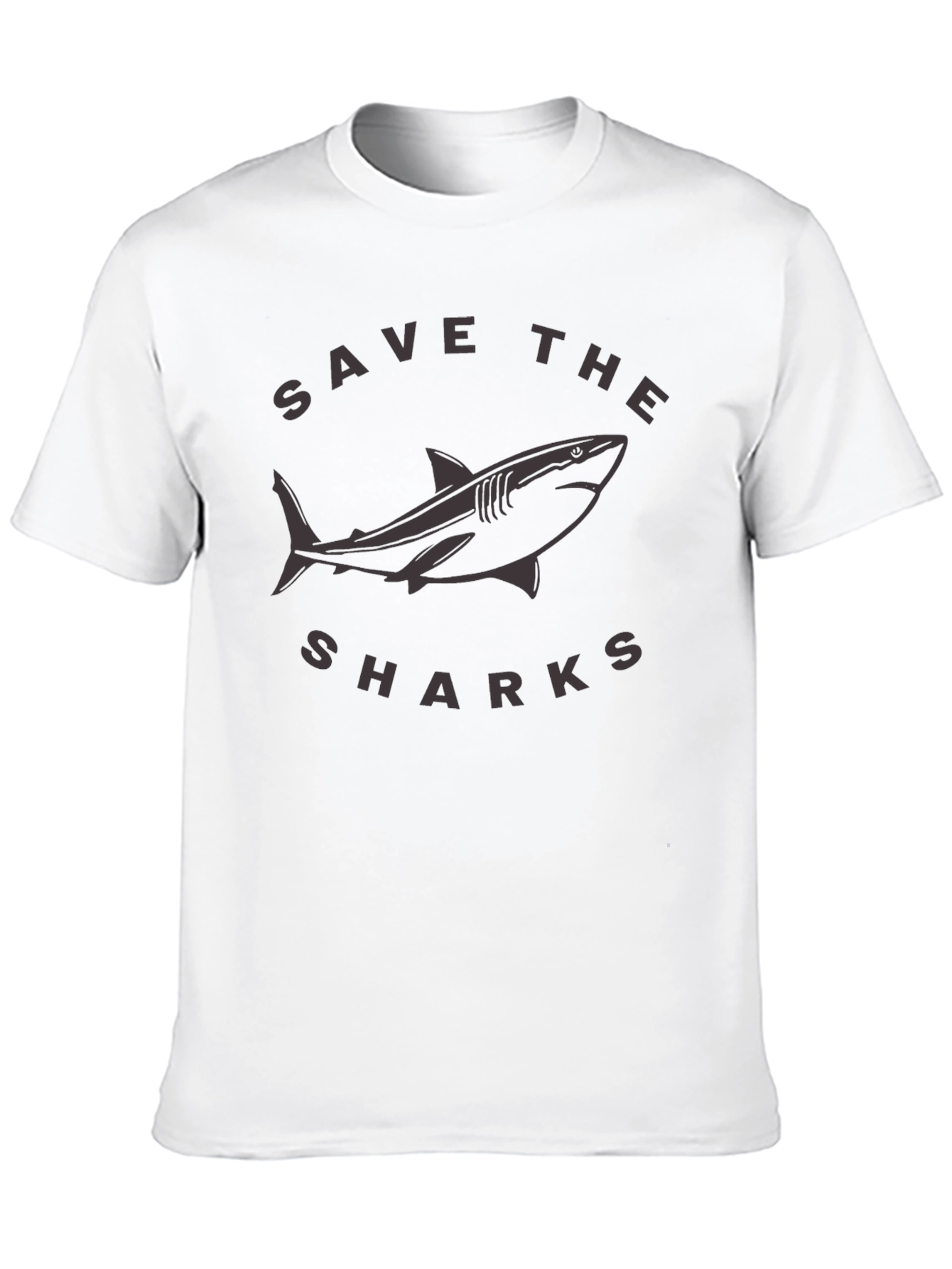 Save the Sharks Graphic Tee - Black Cotton T-Shirt