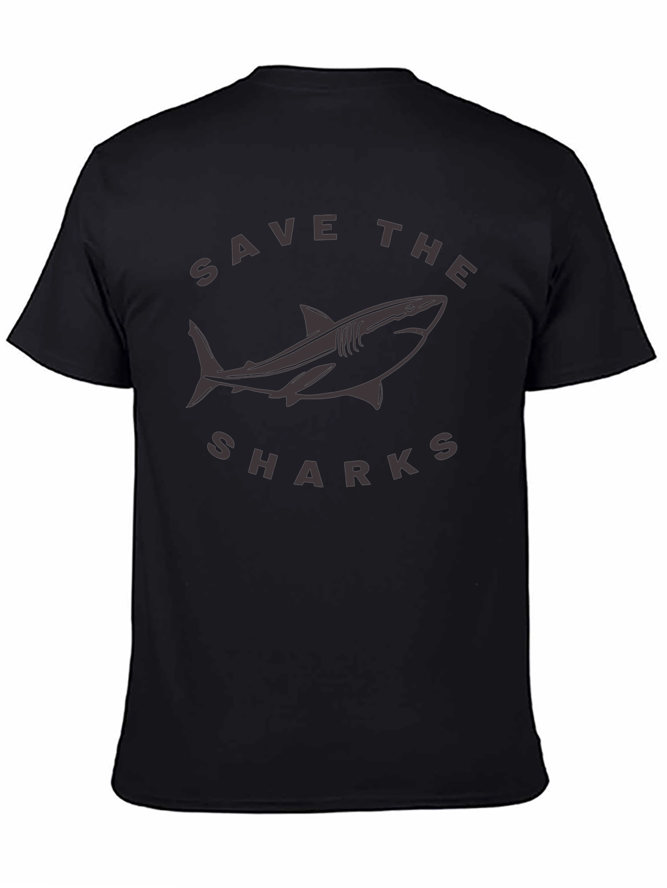 Save the Sharks Graphic Tee - Black Cotton T-Shirt
