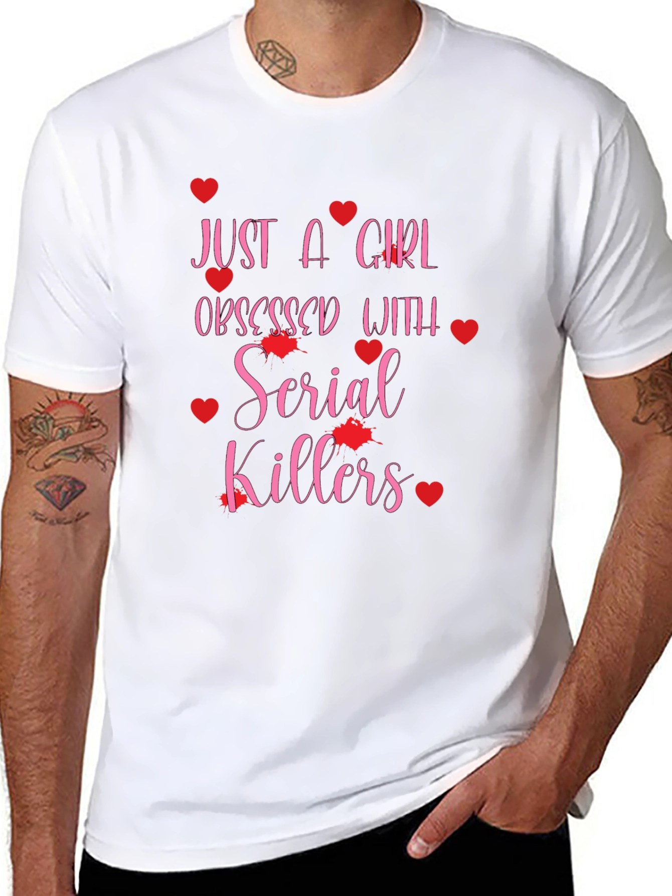 Serial Killers Obsessed Girl Graphic T-Shirt