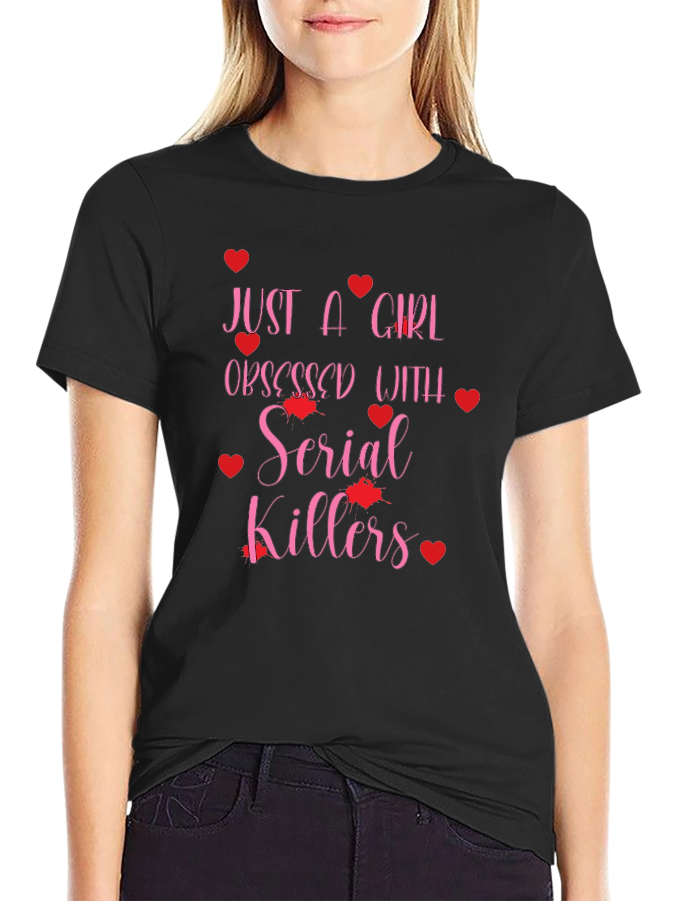 Serial Killers Obsessed Girl Graphic T-Shirt