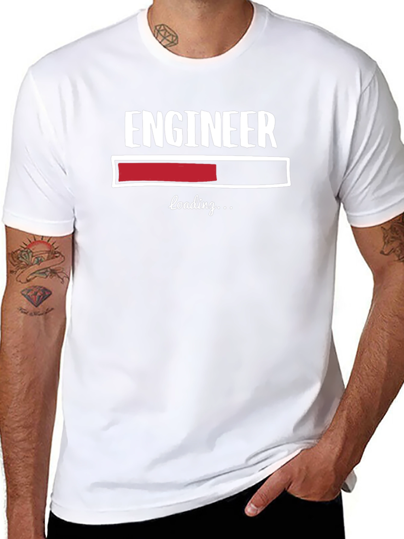 Engineer Loading Funny Graphic T-Shirt - Black