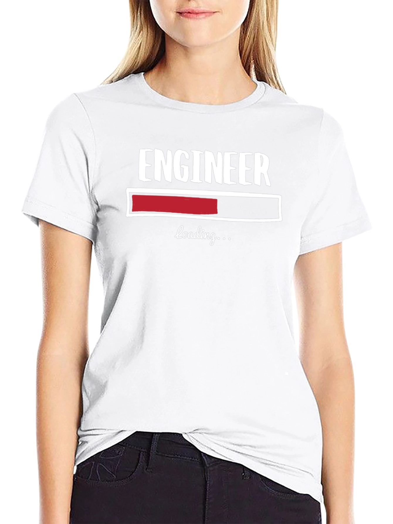 Engineer Loading Funny Graphic T-Shirt - Black