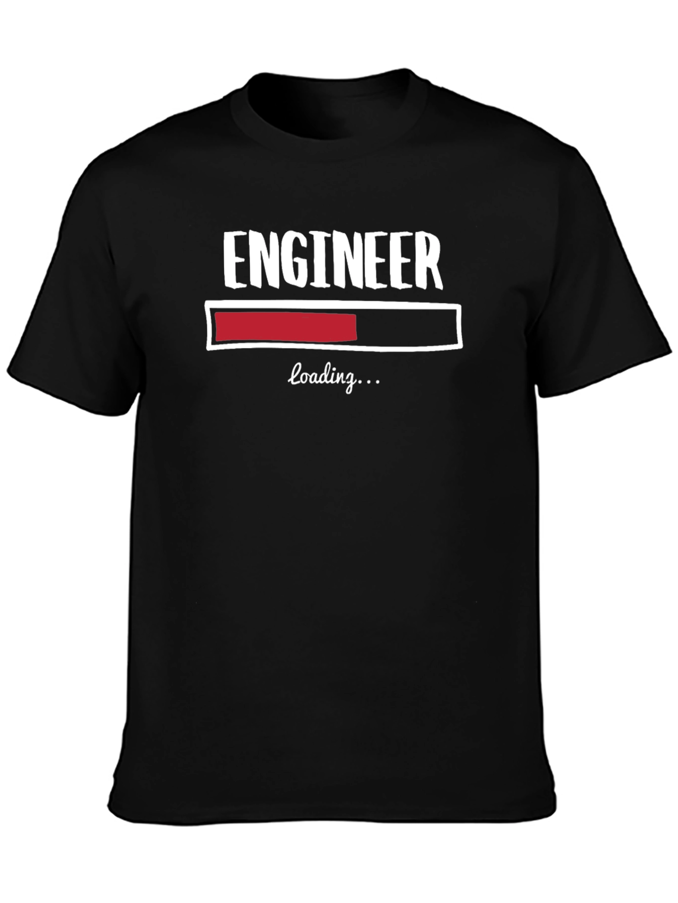 Engineer Loading Funny Graphic T-Shirt - Black