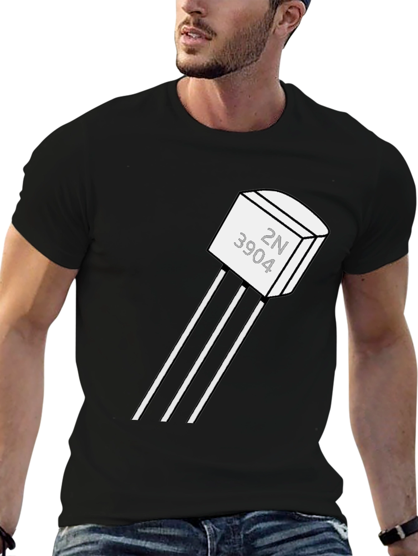 2N3904 Transistor Black T-Shirt - Geeky Tech Tee